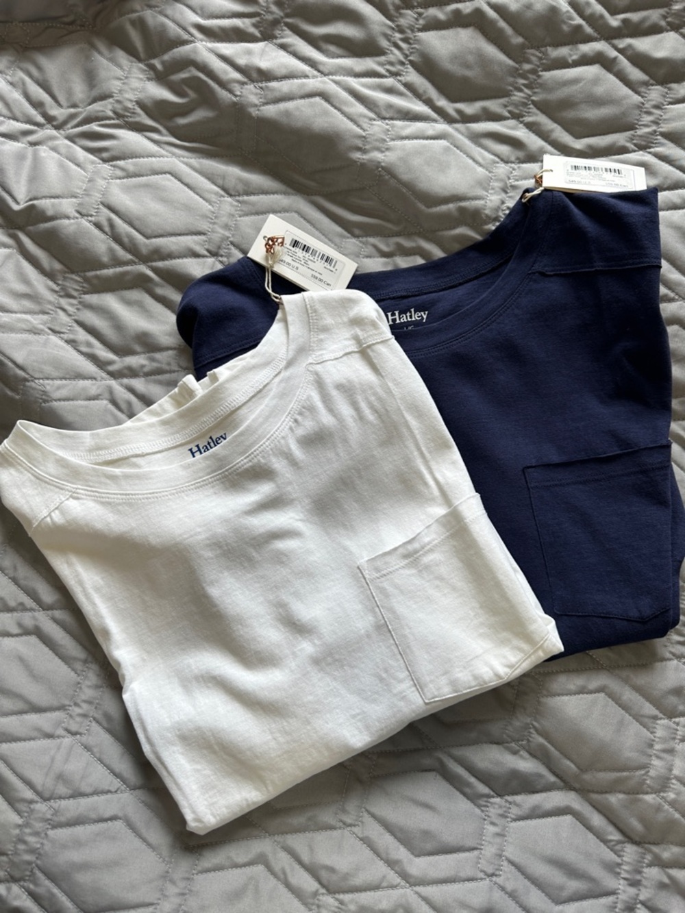 Sz L🇨🇦⭐️NWT 2️⃣ Hatley Cotton Linen Blend Short Sleeve Pocket Tees.